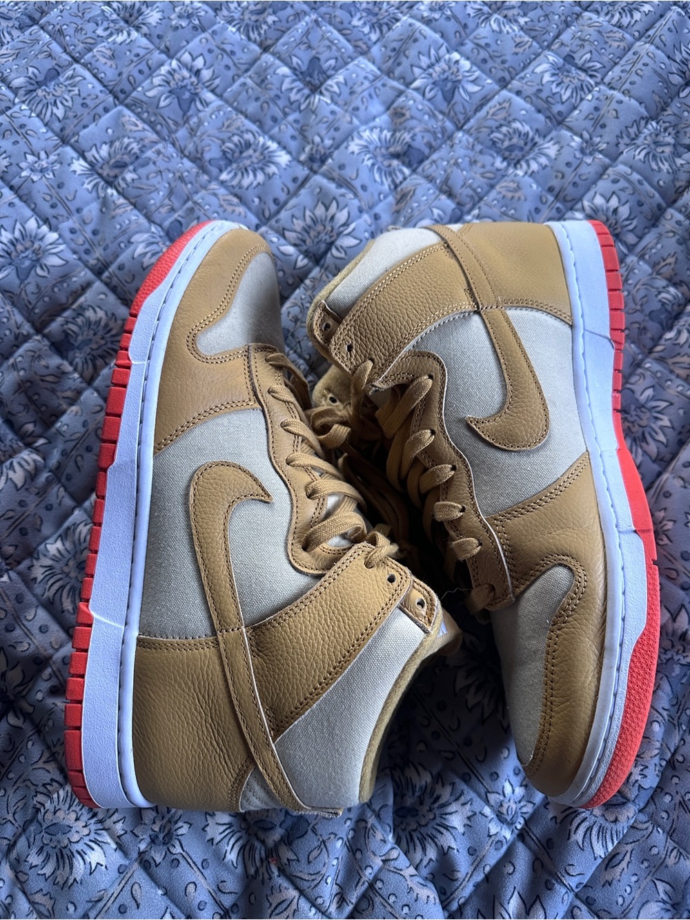 Men's Size 11 Nike Dunk High Retro Premium Wheat Team Gold Orange DV7215 700